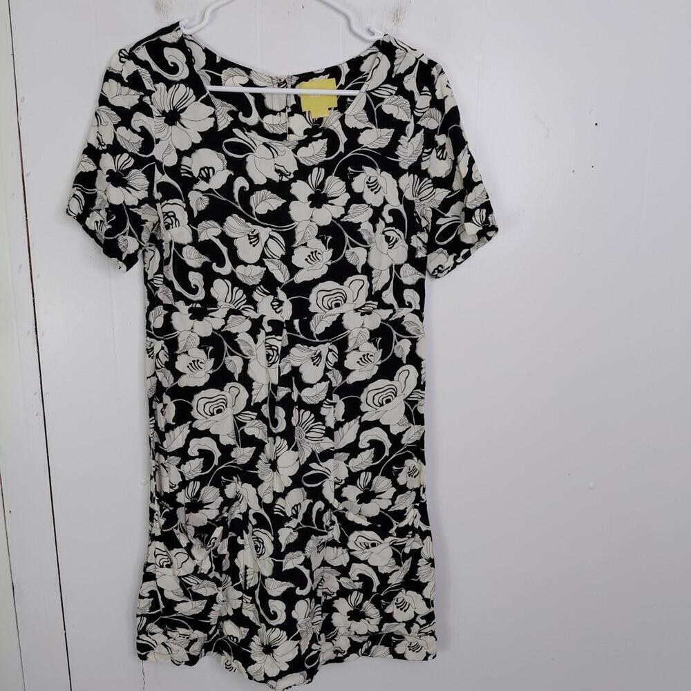 Maeve Anthropologie Dress Womens 0 Zola Floral Shift Short Sleeve Neutral